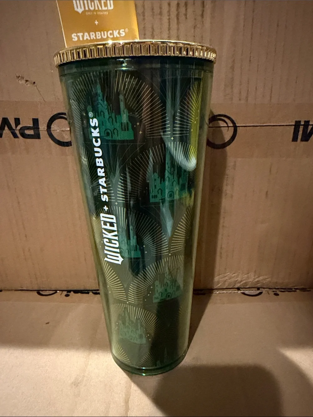 Starbucks Green Wicked Reusable Tumbler with Gold Lid Accent
